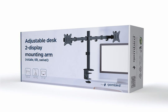 Gembird Stand Desk Mounted for 2 Monitors up to 32" with Arm (MA-D2-01)