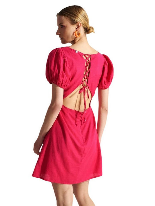 Ale - The Non Usual Casual Summer Mini Dress Fuchsia
