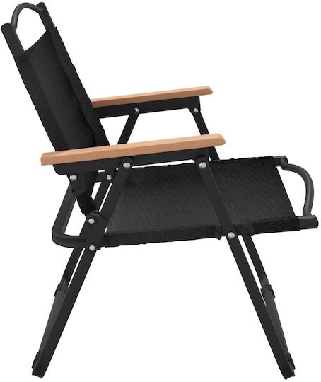 vidaXL Chair Beach Black Waterproof 54x43x59cm Set of 2pcs