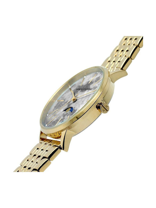 Armani Exchange Γυναικείο Ρολόι 36mm Μπαταρίας με Χρυσό Μεταλλικό Μπρασελέ