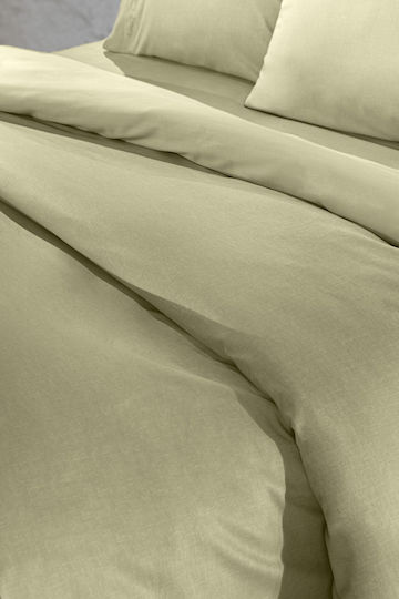 Guy Laroche Bettbezug Baumwolle Einzelbett 165x225 Color Plus Olive