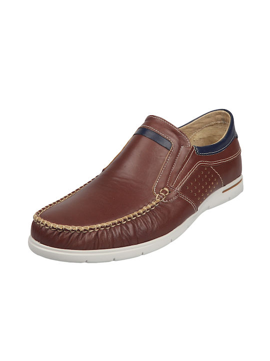 Verraros Men's Leather Moccasins Tabac Brown