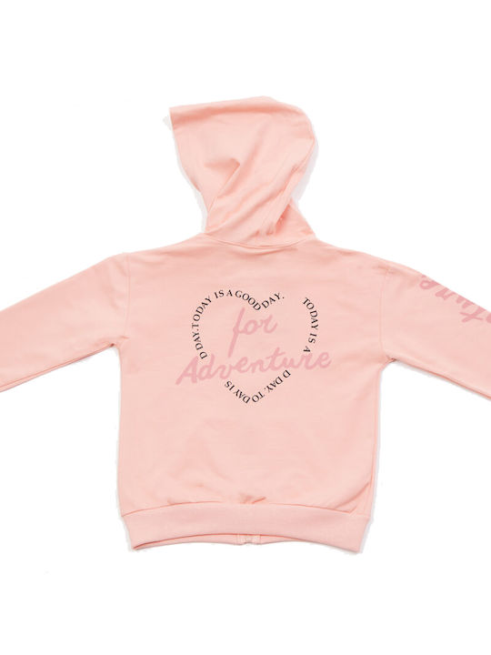 Trax Girls Hooded Sweatshirt with Zipper Pink