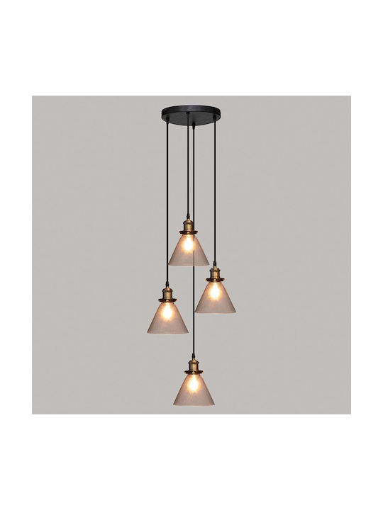 Atmosphera Alak Ceiling Light Gold Bell for 4 E27 Bulbs 18cm