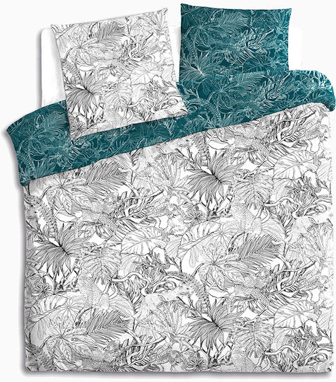 Elektrische Gitarren Großes Doppelbett 240x220 A-S Jungle Petrol Blau