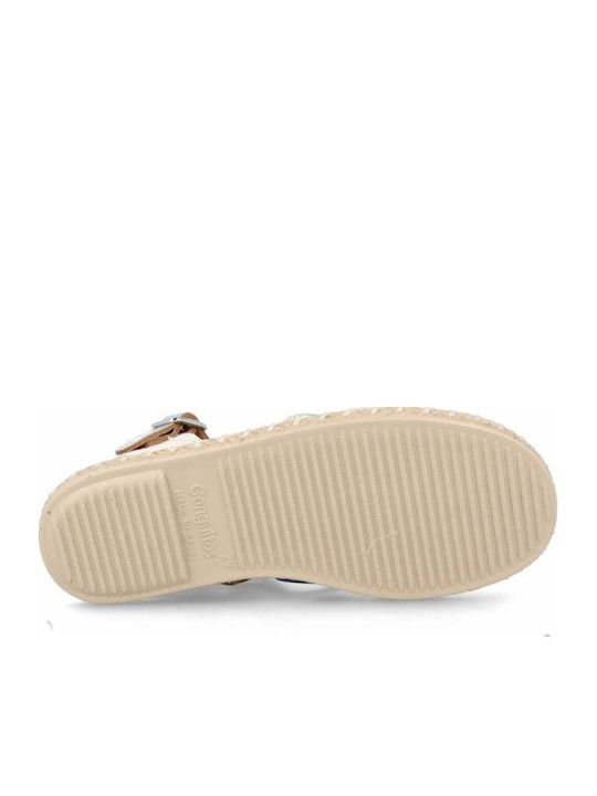 Kids Espradrilles with Adjustable Metal Clasp Beige