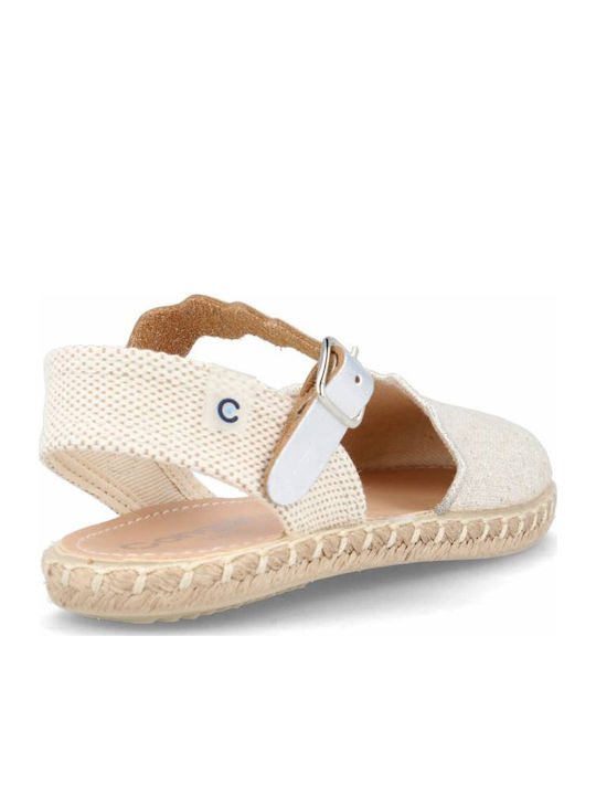 Kids Espradrilles with Adjustable Metal Clasp Beige