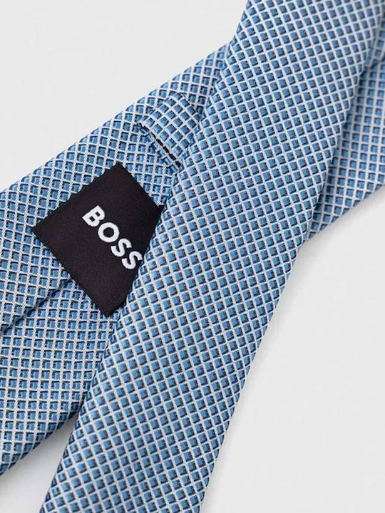 Hugo Boss Herren Krawatte Seide Gedruckt in Blau Farbe