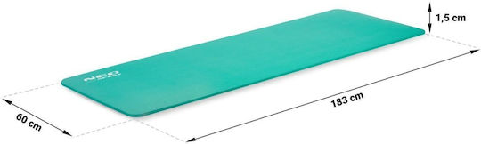 NEO Sport Fitnessmatte Pilates Türkis mit Tragegurt (183x60x1.5cm)