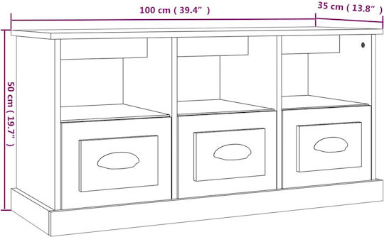 Έπιπλο Τηλεόρασης Γκρι Μ100xΠ35xΥ50cm
