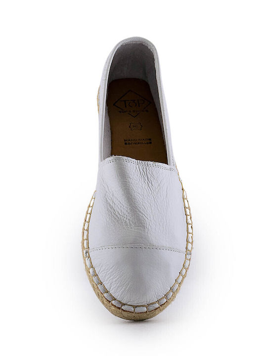 Women's Leather Espadrilles White