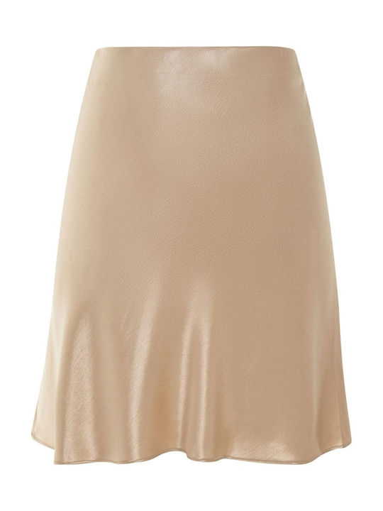 Brandie Satin High-waisted Mini Skirt Gold