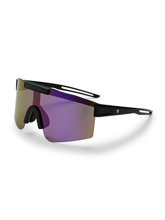 Chpo Men's Sunglasses with Black Plastic Frame and Purple Polarized Lens 16133NB