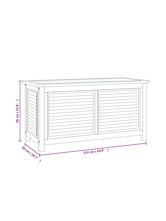 vidaXL Outdoor Storage Box Brown L114xW50xH58cm