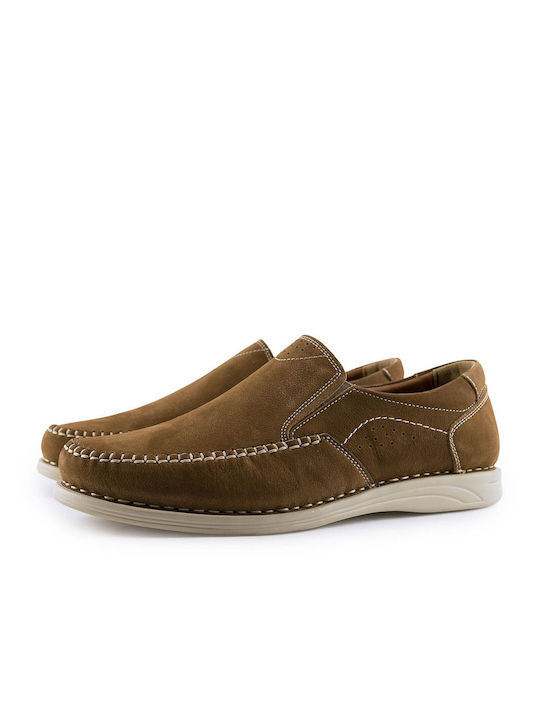 Mondo Men's Leather Loafers Camel