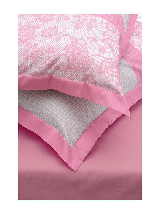 Makis Tselios Home Amaze Set Coverlet Queen Size Cotton Satin Pink 240x250cm 3pcs