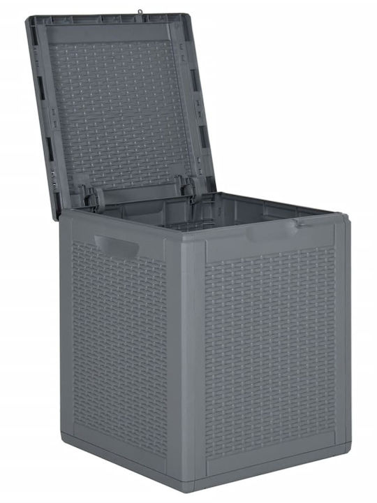 vidaXL Outdoor Storage Box 90lt Gray L43xW44xH51cm