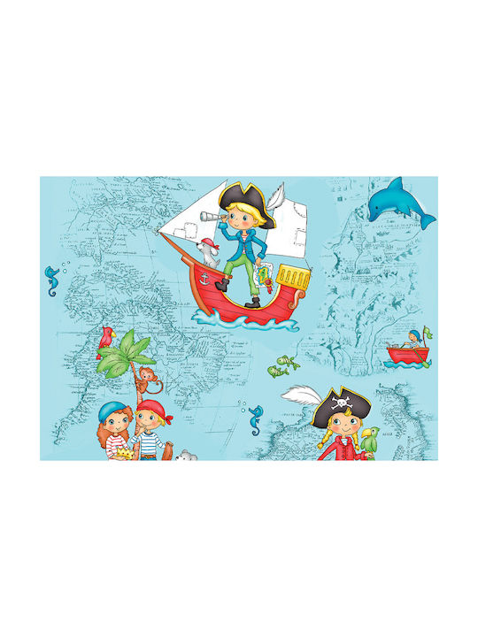 Charalambidis Textiles Sheet Set Single from Cotton & Polyester Pirates Blue 160x260cm 3pcs