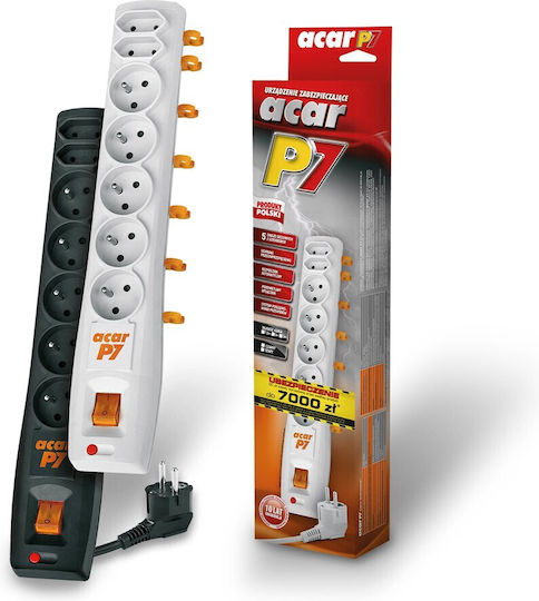 Acar P7 Power Strip 7 Positions with Switch and Cable 3m