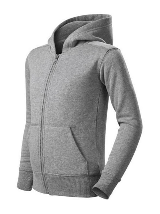 Malfini Girls Hooded Sweatshirt with Zipper Gray