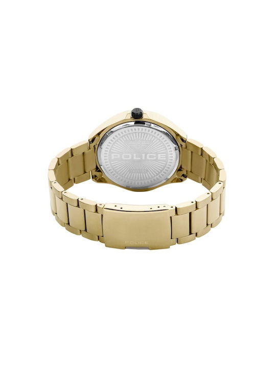 Police Ranger II Watch Battery with Gold Metal Bracelet