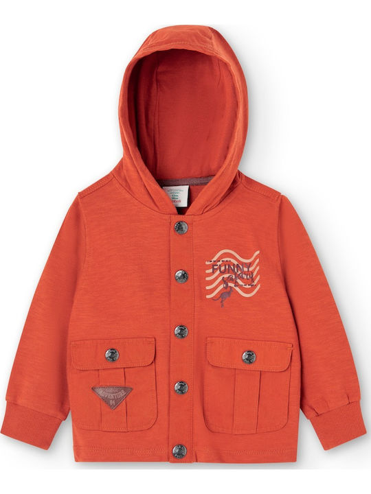 Kids Sweatshirt Cardigan with Hood Orange