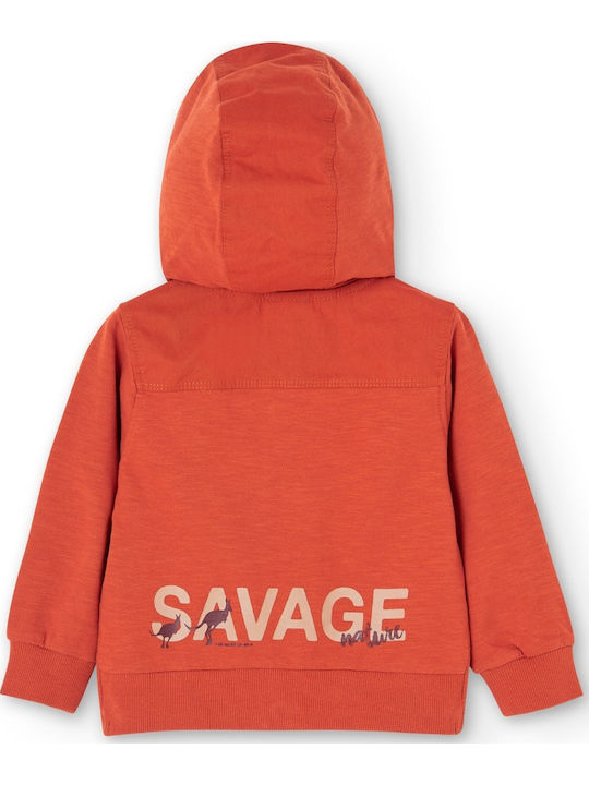 Kids Sweatshirt Cardigan with Hood Orange