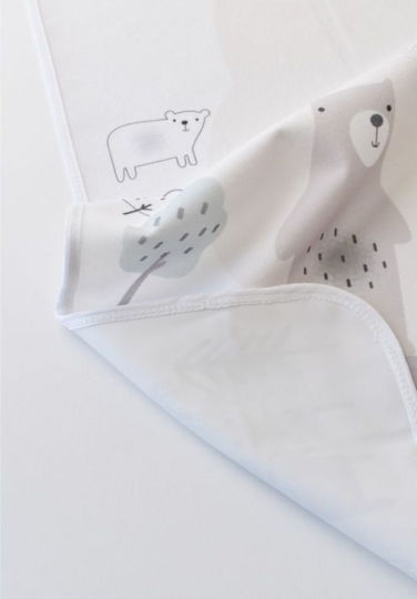 Bi Baby Bear Family Waterproof Changing Pad White 50x75cm.