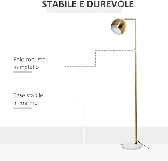 HomCom Vintage Lampa de podea Auriu