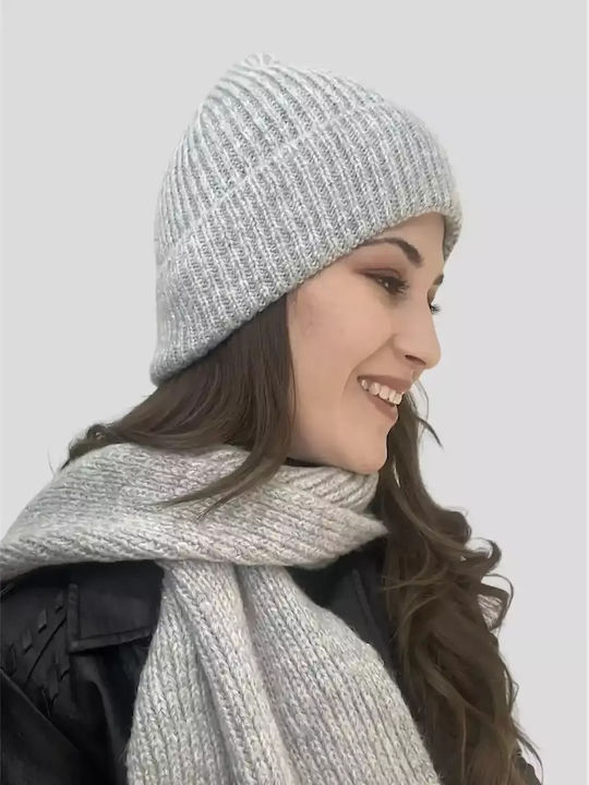 Scarf Set With Cap Grey