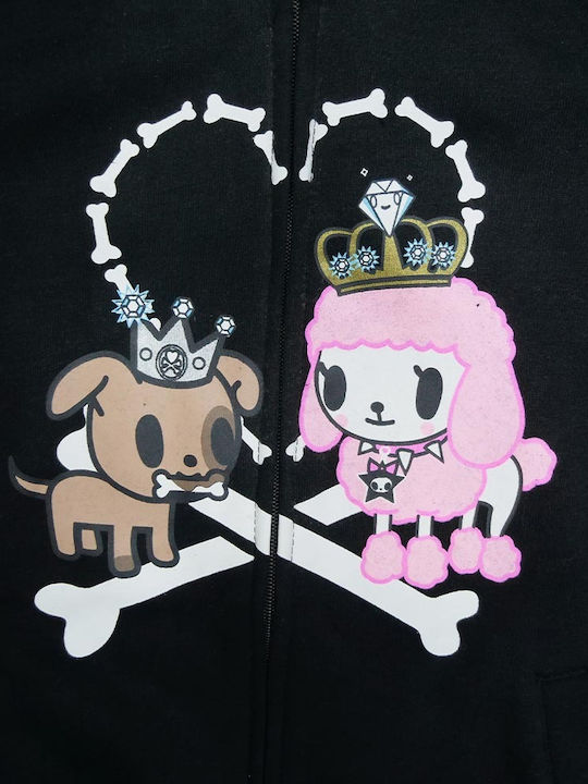 Tokidoki Kids Sweatshirt Cardigan with Hood Black