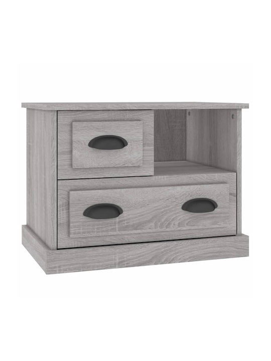 Wooden Bedside Table Γκρι Sonoma 60x39x45cm