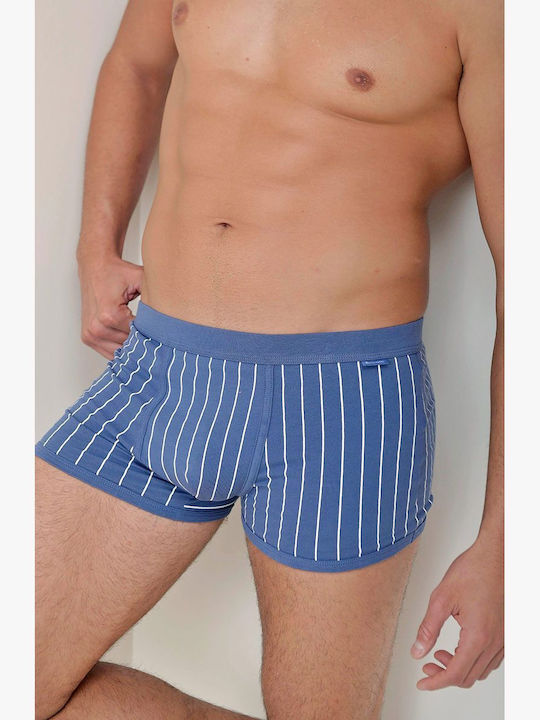 Ανδρικό Boxer Βαμβακερό Roberto 23-01 Blue White - Blue/White