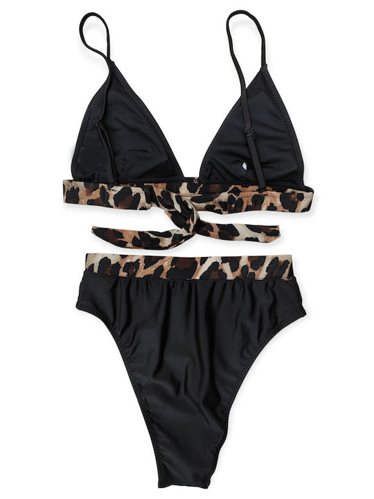 Set de bikini monocrom cu imprimeu animal RAZIE DONNA 125 LEOPAR BLACK BROWN EAN: 4914129054