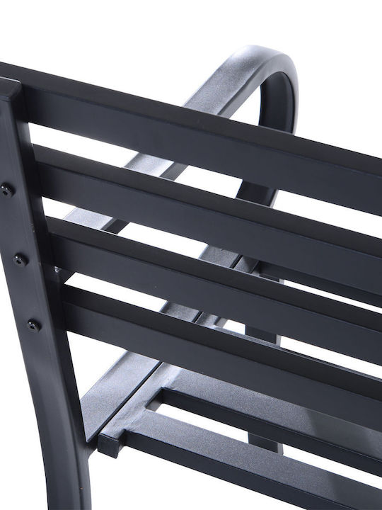 Bench Outdoor Metal Black 127x62x82cm