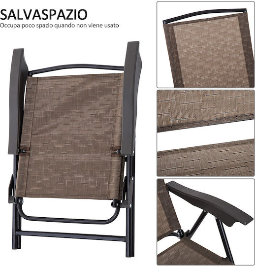 Dining Set for Small Outdoor Spaces 3 Pieces Brown