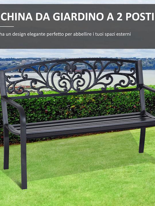 Bank Außenbereich Metallisch Schwarz 127x60x87cm