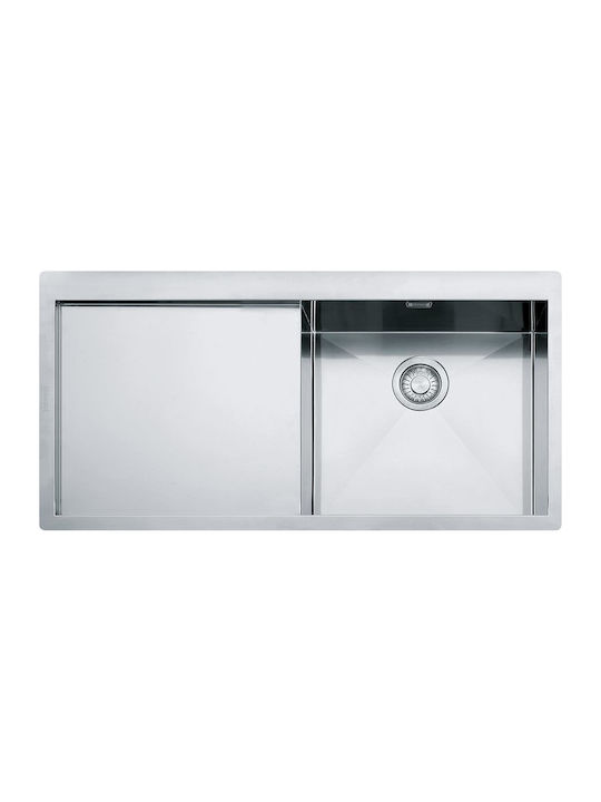 Franke Planar PPX 211 TL ΡΔ Αριστερός Ένθετος Νεροχύτης Inox Σατινέ Μ100xΠ51cm Ασημί