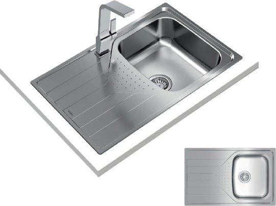Teka Universe 45 T-XP 1B 1D 115110011 Drop-In Sink Inox Satin W79xD50cm Silver