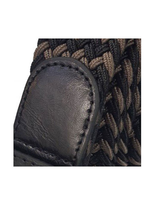Luciano Faketti Gürtel Herrengürtel elastischer Bund für Jeans oder zivile Hosen 4 cm braun