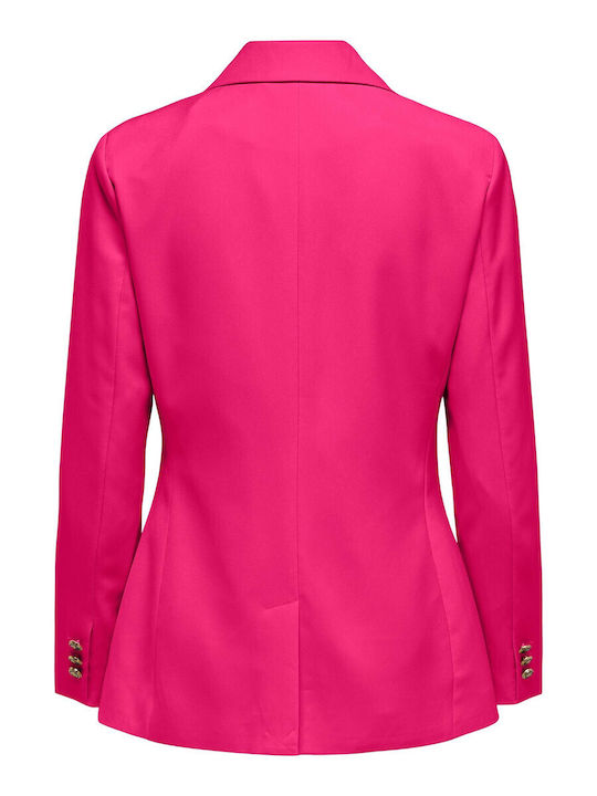 Only Damen Gekreuzt Blazer Fuchsie