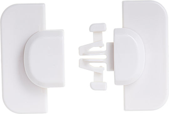 Loco Siguranță pentru dulap și sertar din Plastic în Culoare Alb 6.5x1cm 1buc