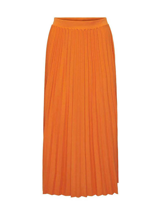 Only Πλισέ Maxi Φούστα σε Πορτοκαλί χρώμα
