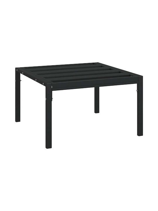 Scaun Metalic Cub Pentru Exterior Cu Pernă Negru 2 Bucăți 60x60x35cm