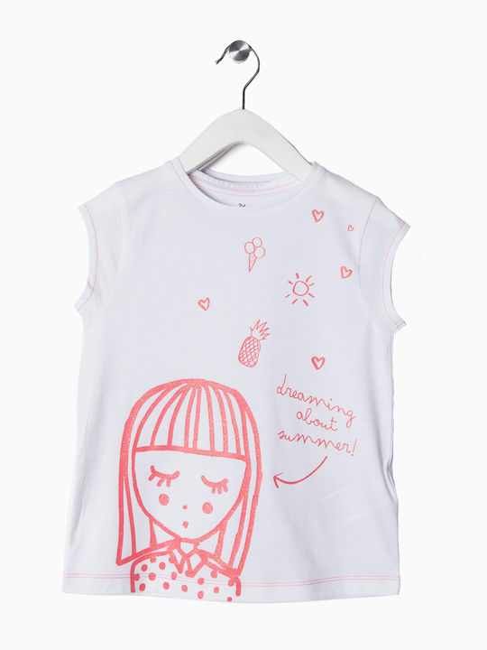 Children's Short Sleeve T-Shirt "Dreaming" White