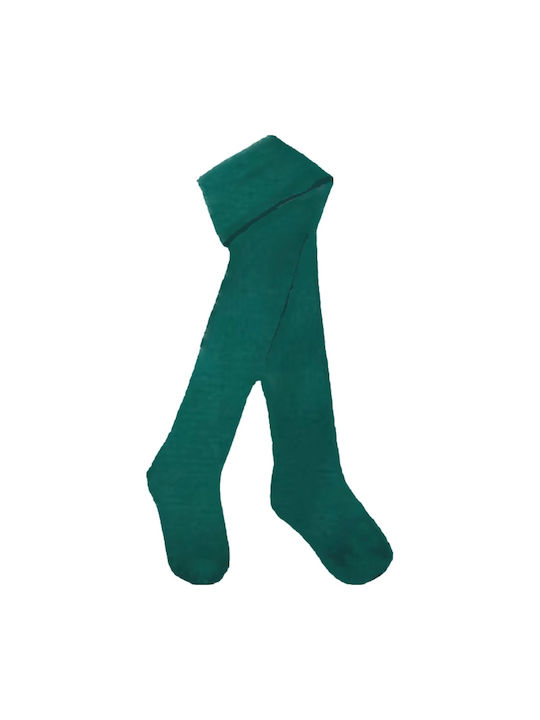 Monochrome Children's Tights in Green Color