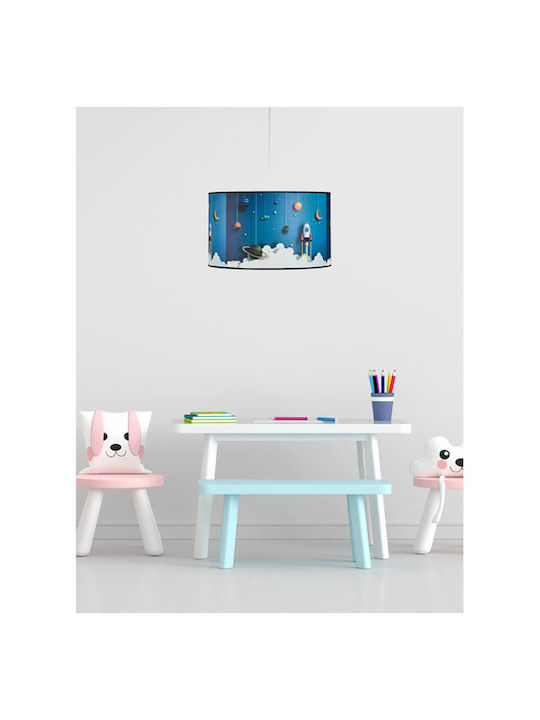 ArkoLight Kids Single Ceiling Light E27 Blue 40cm