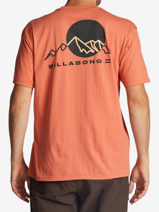 Billabong Ανδρικό T-shirt Πορτοκαλί με Στάμπα