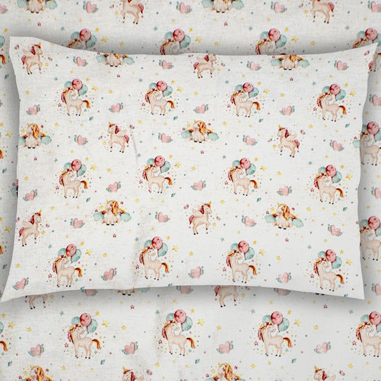 Dimcol Unicorn Baby Cotton Pillowcase Pink 35x45cm