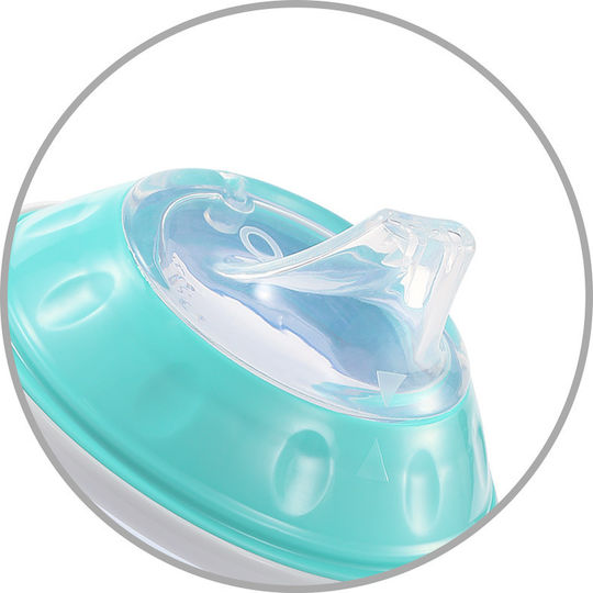 Babyono Non-Spill Educational Sippy Cup Plastic with Handles Light Blue for 6m+m+ 180ml